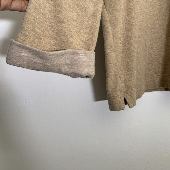J Jill Tan Women’s Lightweight Sweater Small Turtleneck Cuffed Sleeve Size Large - Picture 4 of 11